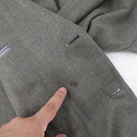 VTG Paul Stuart Sport Coat Mens 44 Medium long Silk Hopsack deconstructed patch - Picture 16 of 16